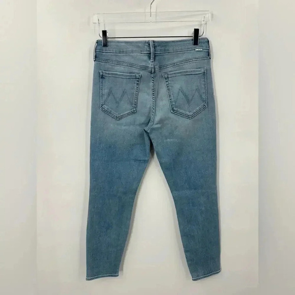 MOTHER THE LOOKER HIGH-RISE CROP SKINNY JEANS IN SWIMMING POOL SUNDAY B1376 - Picture 4 of 7